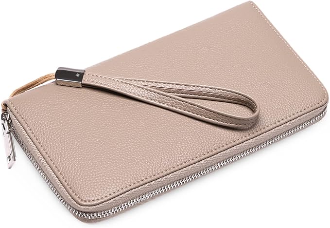 GOIACII Womens Wallet RFID Blocking Leather Zip Around Wallet Large Capacity Long Purse Credit Card Clutch Wristlet | RFID Blocking, Zip Around, Large Capacity, Long, Credit Card, Clutch