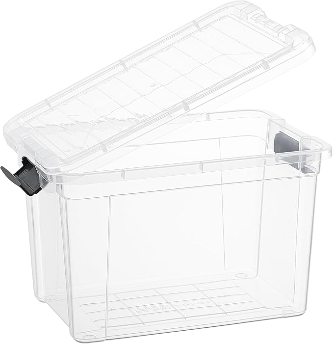 Superio Clear Storage Boxes with Lids, 8.75 Quart Plastic Container Bins for Organizing, Stackable Crates, BPA Free, Non Toxic, Odor Free, Organizers for Home, Office and Dorm, 5 Pack