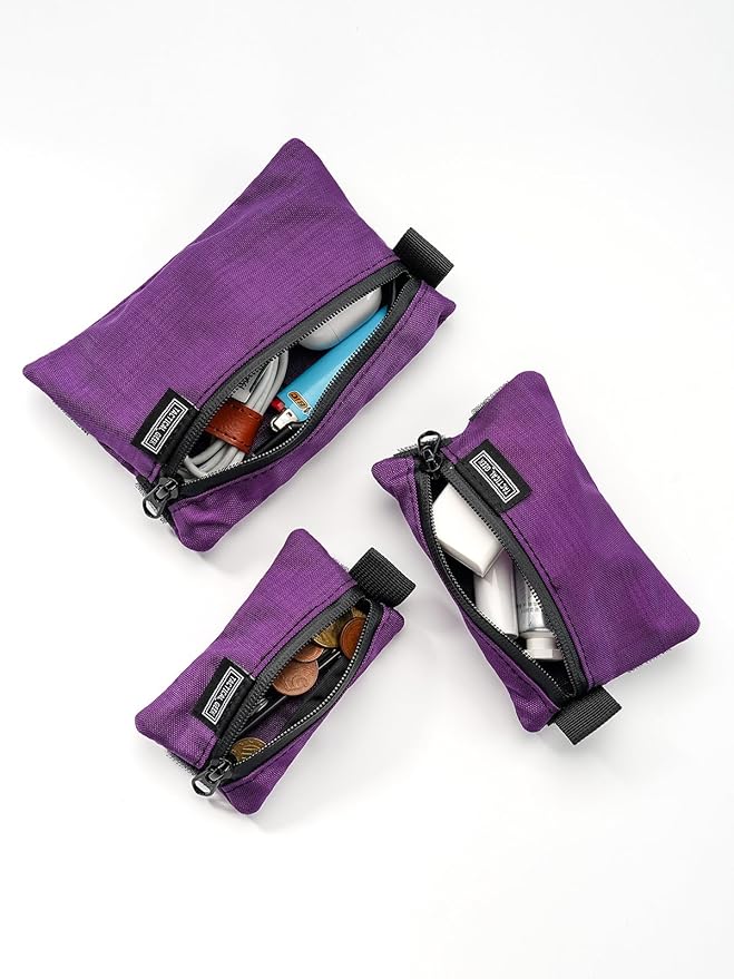 TACTICAL_GEEK Storage A5 EDC Storage Pouch Set, Molle EDC Gadget Pouch, Multi-Functional Utility Small Tool Pocket for Daily Carry (Purple)