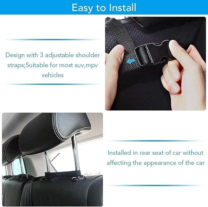Car Backseat Hanging Trunk Organizer for SUV, Van, Truck with 9 Strage Pockets, Space Saving Organizer, Durable Strong Straps, Easy Wash (Rear Seat)