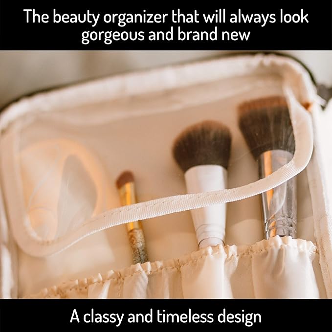 ELLIS JAMES DESIGNS Large Travel Makeup Bag for Women - Black Make Up Bag for Women - Travel Cosmetic Bag - Makeup Case Gifts for Women, Makeup Organizer Bag, Travel Toiletry Bag for Women