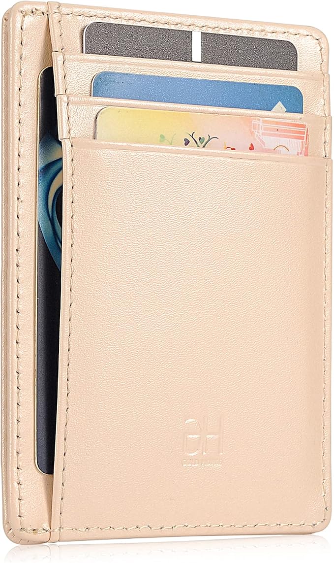 GH GOLD HORSE Slim RFID Blocking Card Holder Minimalist Leather Front Pocket Wallet for Women | Slim