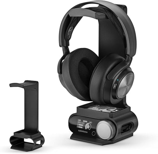 BRAINWAVZ Headphone Stand Designed for Steelseries Arctis Nova Pro, Elite and Pro Omni Wireless Headsets with Dock for the Wireless Base Station (HPS01)