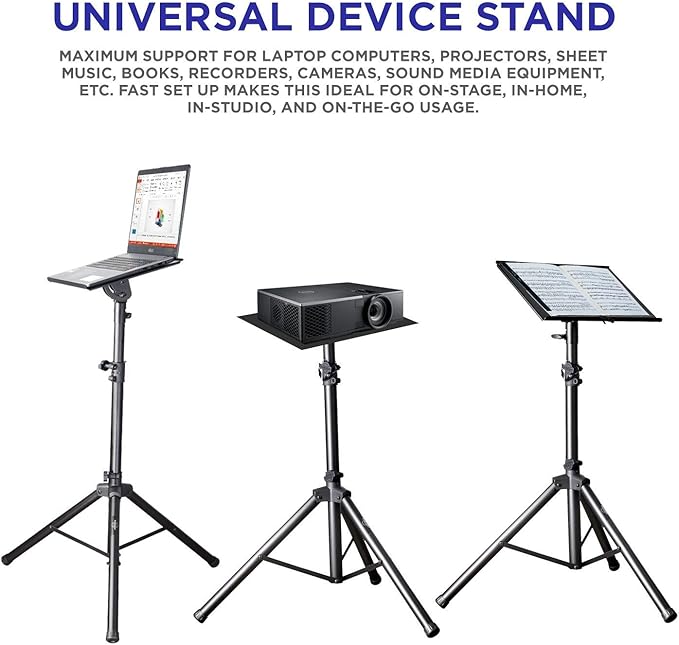 STARUMENT Projector Stand Tripod, Laptop Tripod Stand Adjustable Height 32.3????52??| Lightweight & Portable 15.3??x 12.2??Tilted Portable Laptop Stand | Raised Edges for Protection