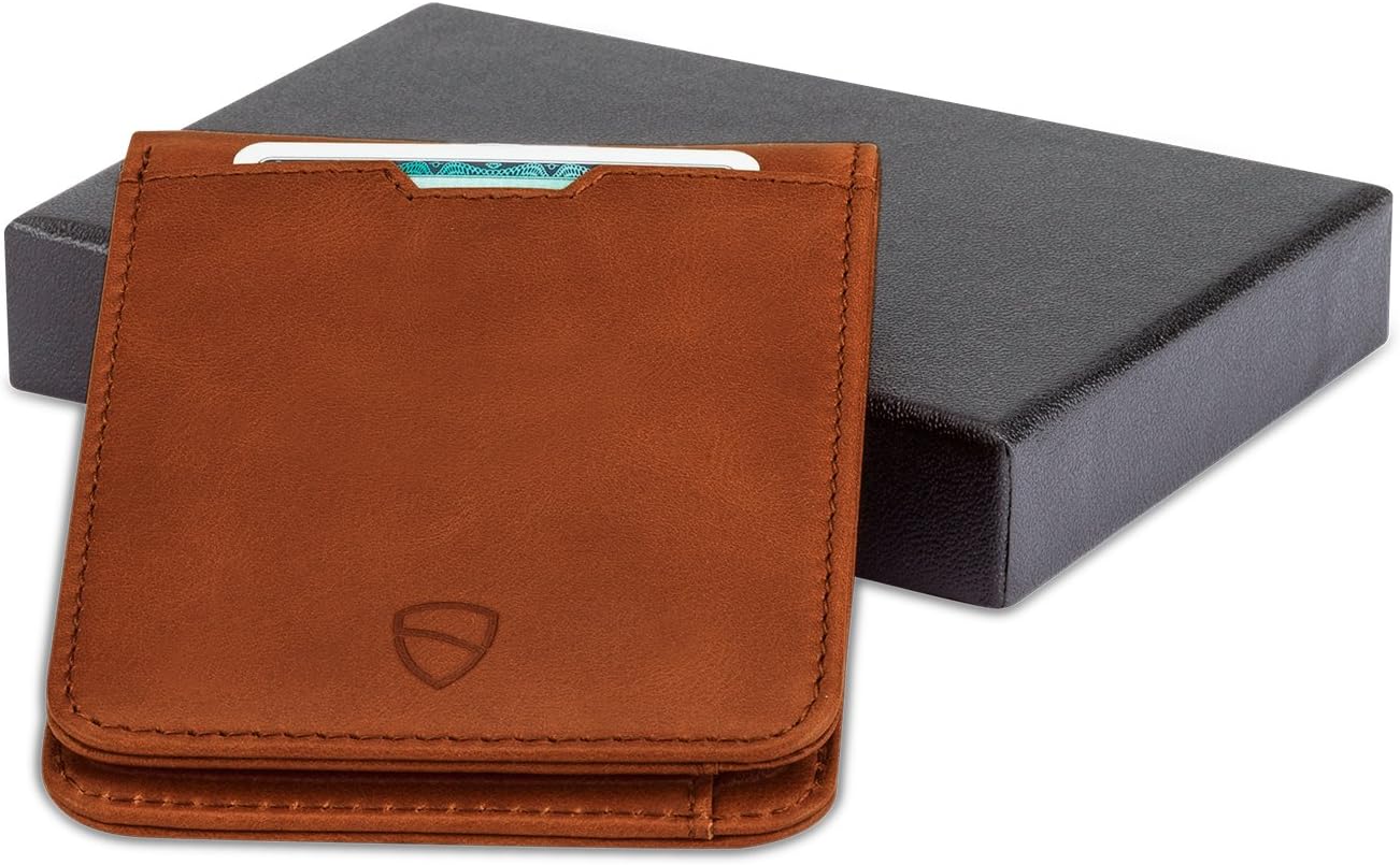 Vaultskin MANHATTAN Slim RFID Blocking Bifold Leather Wallet for Men - Men’s Leather Wallet, Front Pocket Minimalist Card Holder, Holds 9 Cards and Cash, Premium Italian Leather