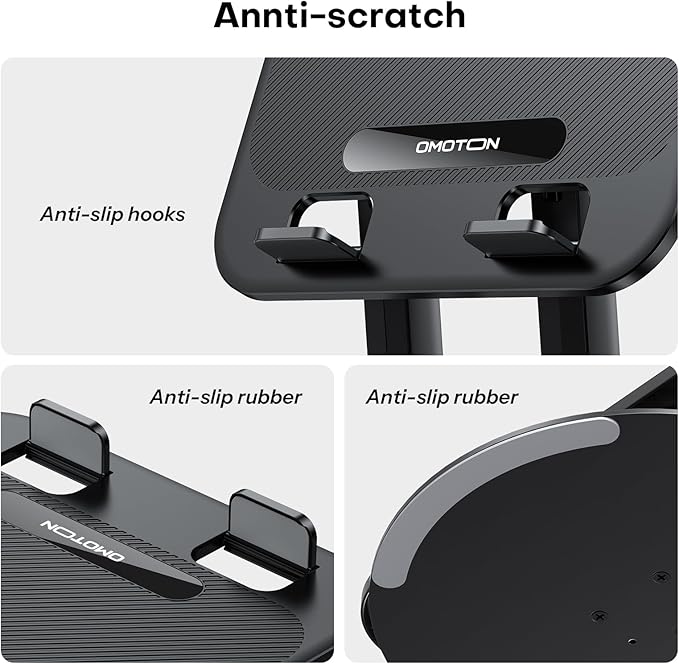 OMOTON Laptop Stand for Desk with 360° Rotating Base, Ergonomic Laptop Riser for Collaborative Work, Easy Storage, Fit MacBook/Laptops up to 14 inches, Black