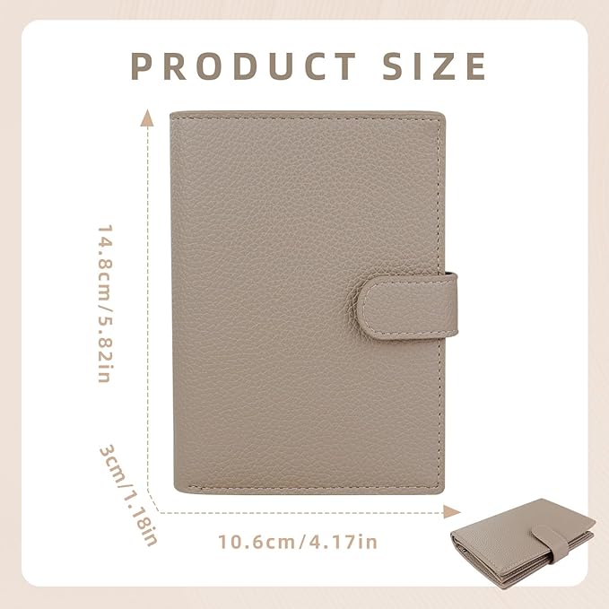 FuninCrea Passport Wallet with 22 Card Slots, Faux Leather Passport Holder for Travel Portable Travel Wallet for Women and Men (Khaki)