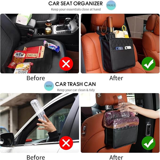 FrgKbTm Car Seat Back Hanging Bag Car Document Holder Multi-Pocket Bottle Bag Storage Box Organizer Travel Tidy Pouch Pocket Kids