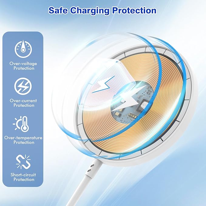 [Apple MFi Certified]Magnetic Wireless Charger Apple Mag Safe Charger,15W 6FT Fast Wireless Charging Pad for AppleiPhone 16 Pro Max/16 Pro/16 Plus/15 Pro Max/14/13/12/AirPods3/2/Pro/Pro2,Charging Pad