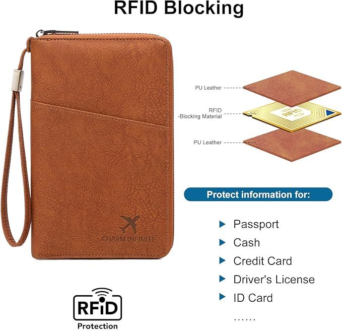 Family Passport Holder for Travel Women and Men RFID Passport Holder with Card Slots Holder Passport Case Passport cover Passport Wallet Travel Essentials and Accessories