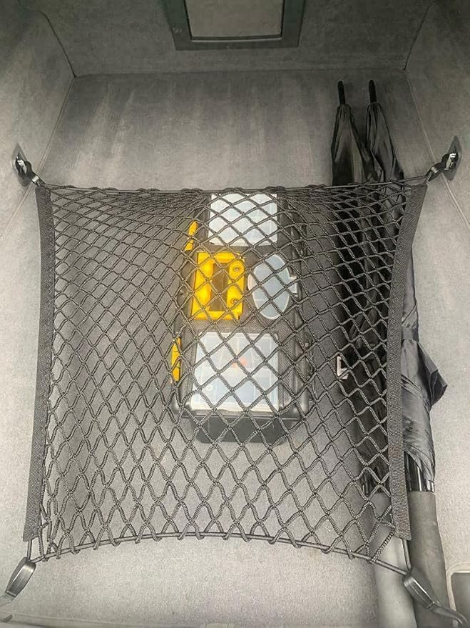 Trunk Organizer Cargo Net for BMW 7-Series 1993-2023 - Floor Style Cargo Net for Sedan - Premium Mesh Elastic Car Trunk Organizer Vehicle Carrier Storage – Compatible with BMW 7-Series