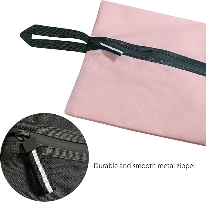 Shoe Bag for Travel, Waterproof Extra Large Shoe Storage Organizer with Handle, Multi-Functional Odor-Resistant Shoe Pouch for Gym, Soccer, Golf, Tennis Soccer Cleats Bag 16.5 x 9.8 Inches (Pink)