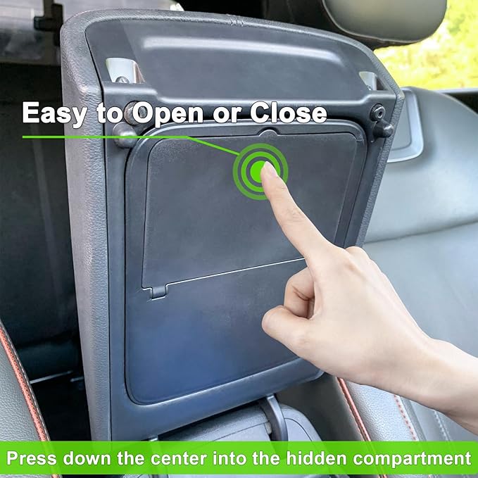 PIMCAR Center Console Hidden Organizer for Hyundai Santa Cruz 2025 2024 2023 2022 Armrest Hidden Storage Box Secret Compartment Press to Open and Close