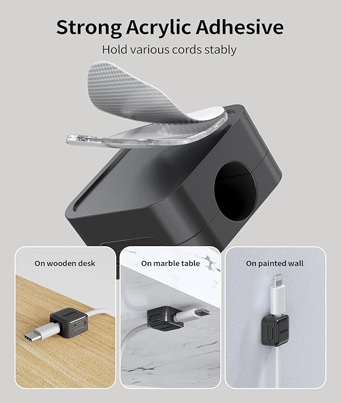 9 Pack Magnetic Cable Clips Cord Organizer,Desk Cable Management Accessories,Cord Clips,Adhesive USB Wire Holder Keeper Organizer for Home Office Desk Phone Car Wall Desktop Nightstand cable organizer