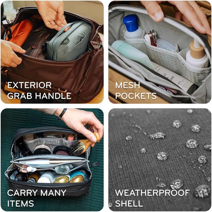 Peak Design Wash Pouch, Ocean, Weatherproof Travel Toiletry Bag, Upright or Hanging Kit with Pockets, Magnetic Toothbrush Pocket, Wide UltraZip Opening, Toiletry Bag for Men and Women