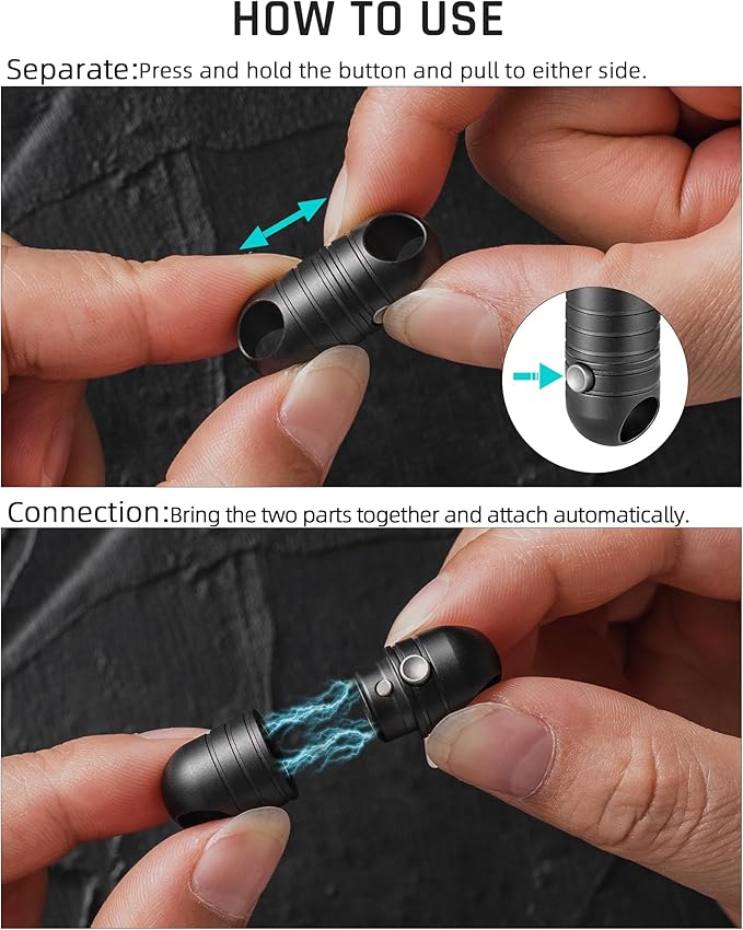 TISUR Magnetic Quick Release Keychain,Titanium Detachable Key Chain Rings Holder Connector for Men Car Keys