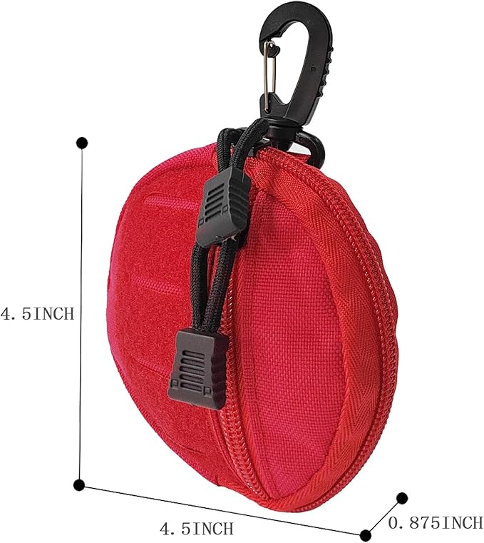 1000D Laser Cut Molle Pouch EDC Pouch Tactical Round Zipper Bag Case Coin Pouches Coin Purse Keychain Little Change Wallet Wireless Headset Pack Gadget Bag