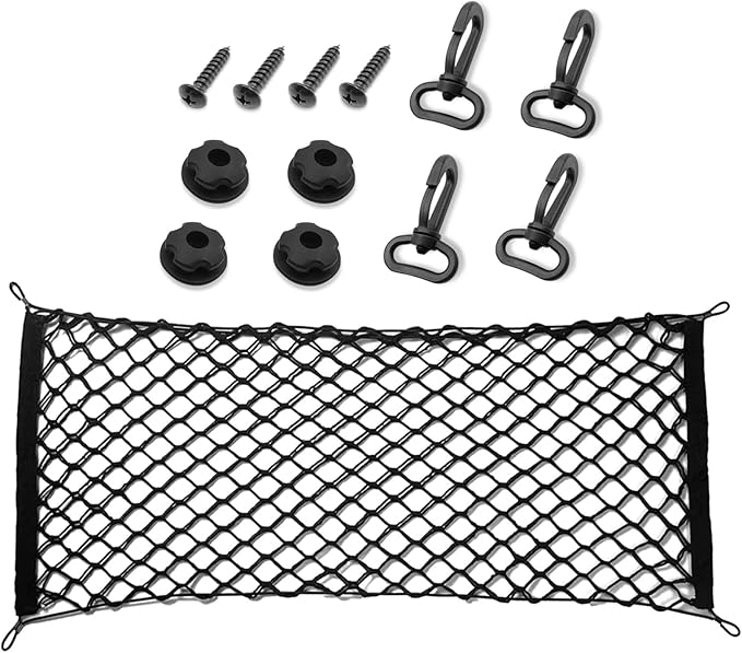 Car Cargo Net, Trunk Cargo Storage Organizer - Stretchable with Hooks, SUV & Car Interior Accessories (35.4x15.8 Inch)