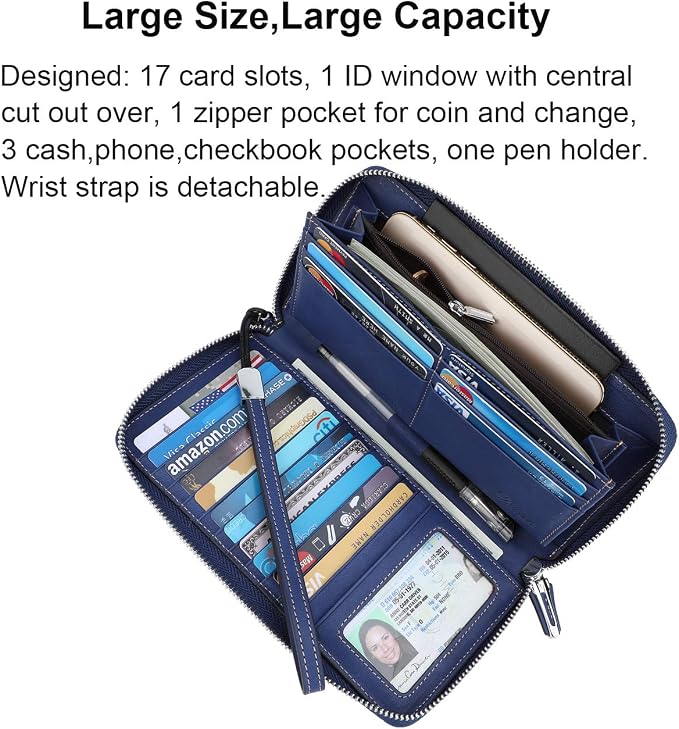 Lavemi Small Compact Women Wallet RFID Blocking Genuine Leather Bifold Purse with ID Windows