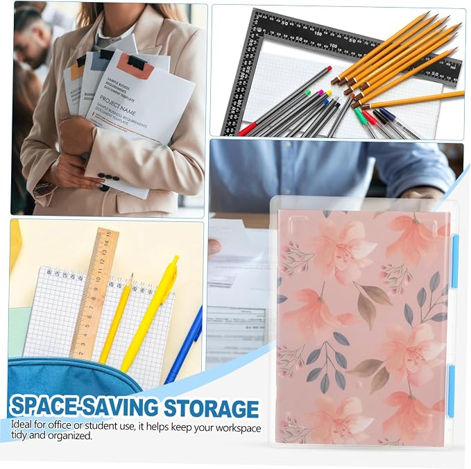 4pcs Transparent File Organizer Box with Lid Clear Desktop Storage Case for Documents Papers and Receipts Stackable for Office and School Use