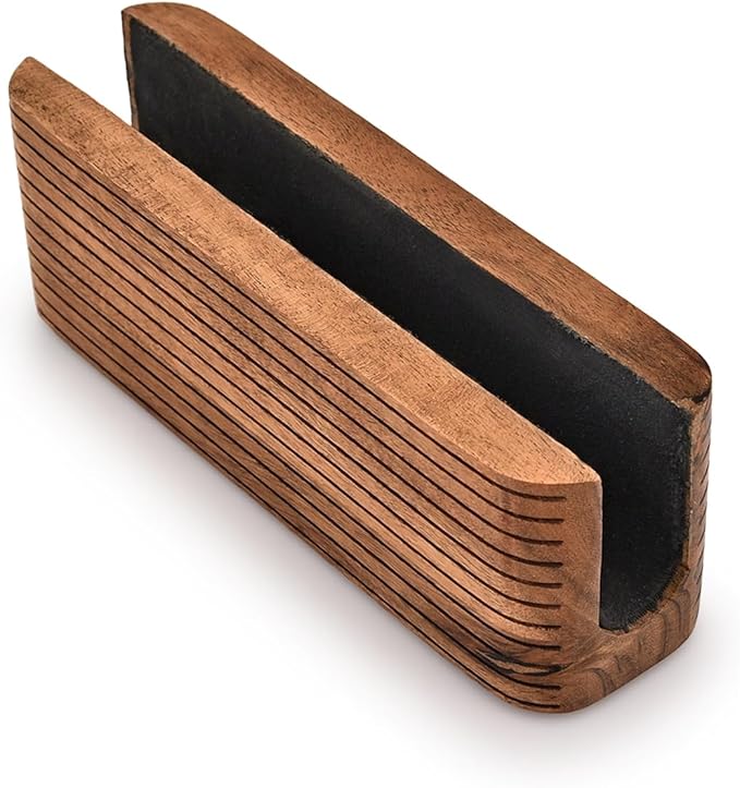 Kimona Laptop Stands Acacia Wood Vertical Laptop Holder for Desk Suitable for laptops of Various thicknesses and Sizes (8" X 2.3" X 2.5")