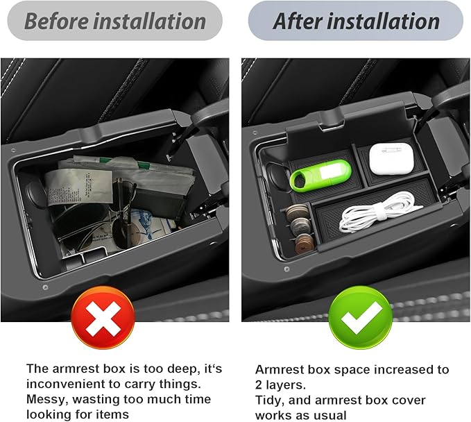 SKTU 3Pcs 2024 2025 2026 Mustang Center Console Organizer for 2024-2026 Ford Mustang Console Tray 2024 2025 2026 Mustang Accessories Insert Glove Pallet Organizer Mustang Door Side Storage Box