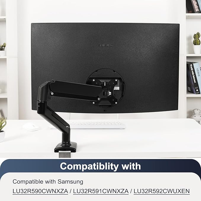 VESA Mount Adapte Compatible with Samsung Curved Monitors U32R590, U32R590C, U32R592, and U32R591 VESA Adapter Bracket for VESA Stand, Arm or Desk Mount with 75x75, 100x100 mm Black