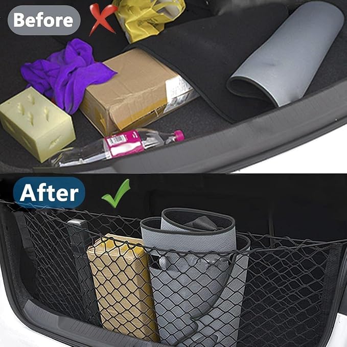 Envelope Style Automotive Elastic Trunk Mesh Cargo Net Accessories Compatible with Subaru Impreza 2018 – 2024 2025 & Crosstrek Premium Trunk Organizers and Storage - Luggage Nets for Vehicles