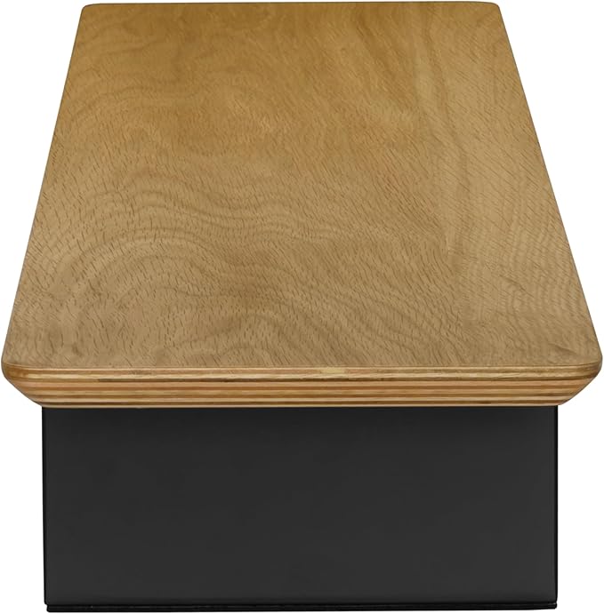 White Oak Wood Desk Shelf for Top of Desk 44 Inch Length Wood Monitor Riser with Middle Shelf