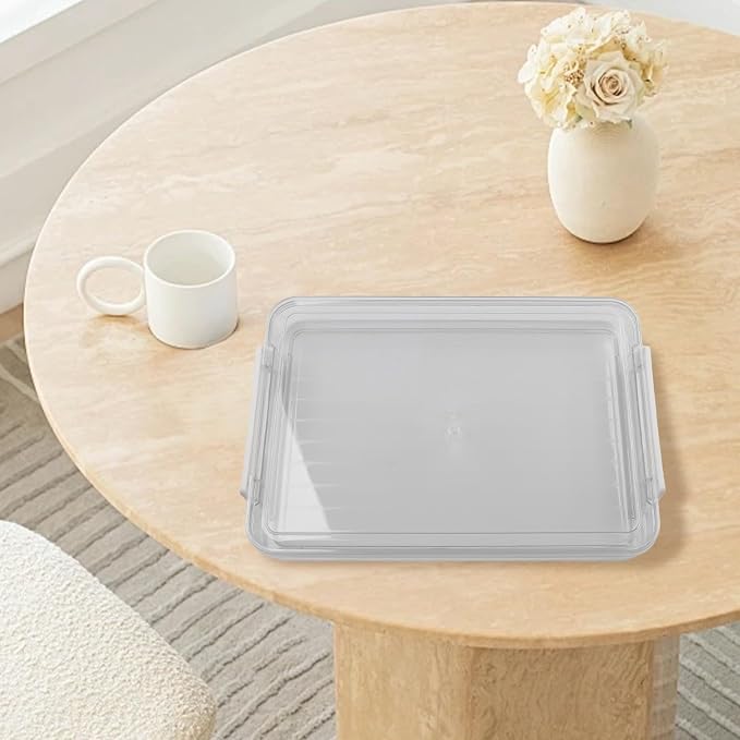 Clear File Organizer With Lid, Home Office Organization Bin, Large Capacity File Box(small)
