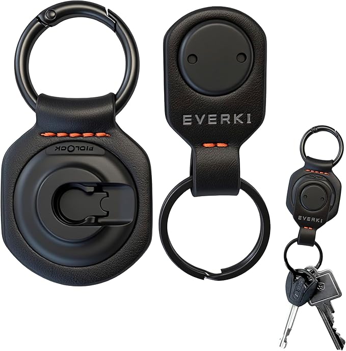 EVERKI Quick-Release Leather Keychain – Magnetic One-Hand Detachable Keychain, Secure Quick-Release Key Ring for Backpacks – Compact & Lightweight Design, Ideal Gift for Business Commuters & Travelers
