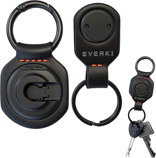 EVERKI Quick-Release Leather Keychain – Magnetic One-Hand Detachable Keychain, Secure Quick-Release Key Ring for Backpacks – Compact & Lightweight Design, Ideal Gift for Business Commuters & Travelers