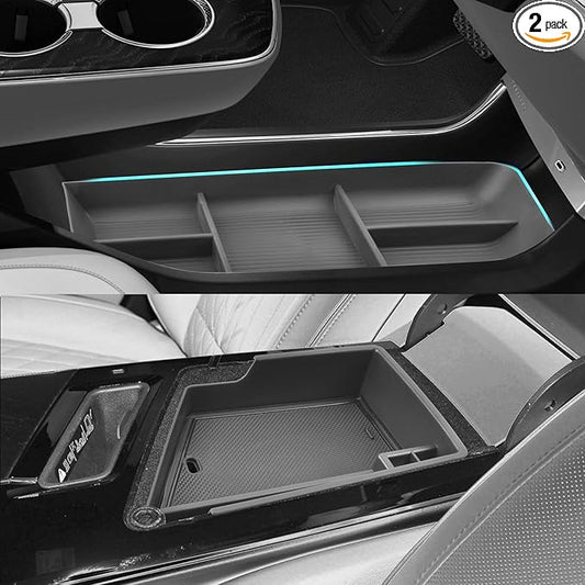 SHAOHAO for 2025 2026 Cadillac Lyriq Center Console Organizer Fit for 2023 2024 2025 2026 Cadillac Lyriq Accessories (Tech, Luxury, Sport) Lower Organizer & Center Console Organizer Tray Easy Removal