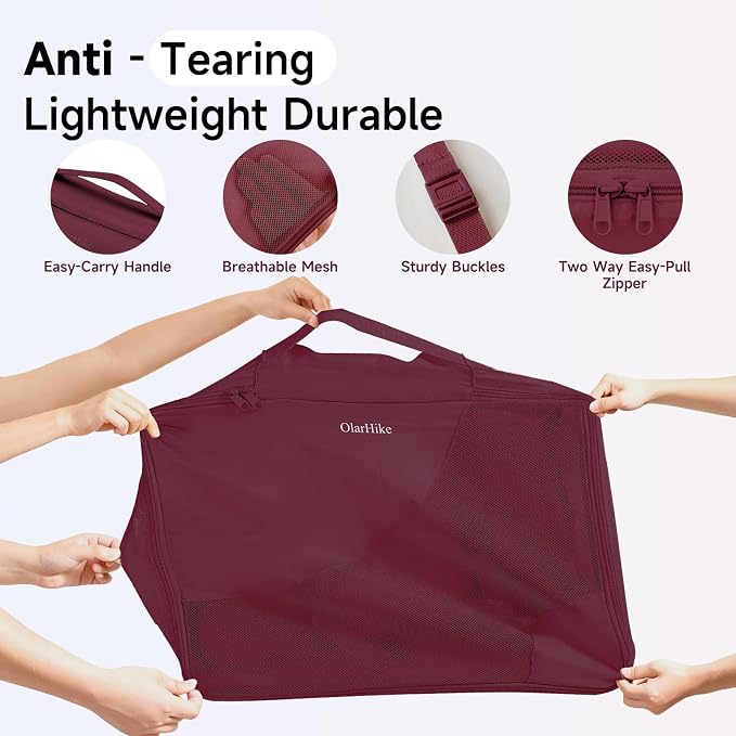 9 Set Packing Cubes for Travel, Gifts for Women Mom,Anti-Tearing Suitcase Organizer,OlarHike Vacation Essentials & Accessories for Cruise Ship