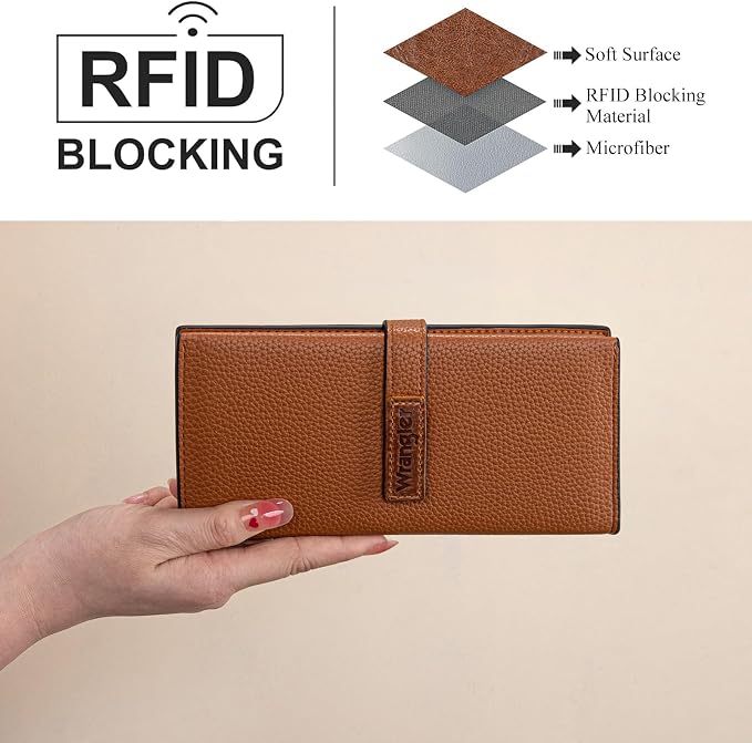 Montana West X Wrangler Wallets Women RFID Blocking Bifold Wallets, Card Cases & Money Organizers Clutch Wallet