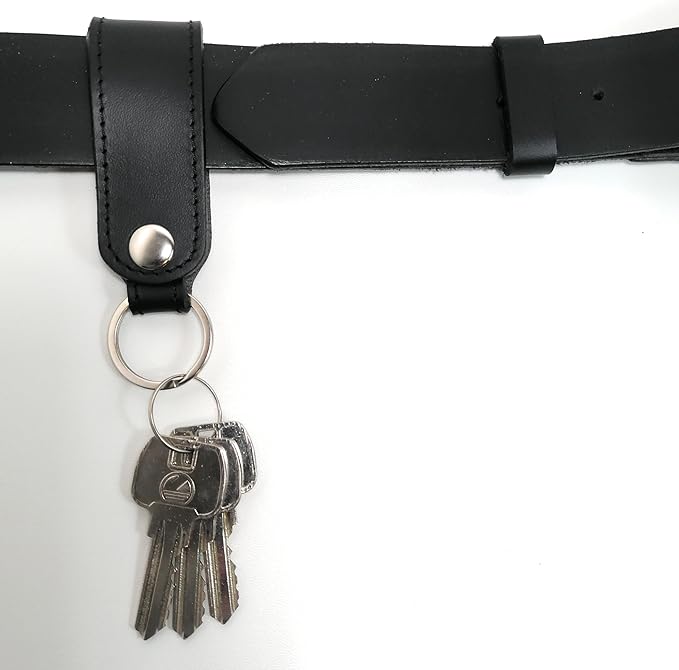 Key Chain Genuine Leather Car Keychain for Belt, Universal Key Fob Keychain Holder for Men and Women