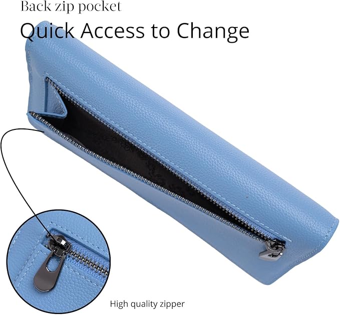 Bveyzi Ultra Slim Thin Leather RFID Blocking Credit Card Holder Bifold Clutch Wallets for Women