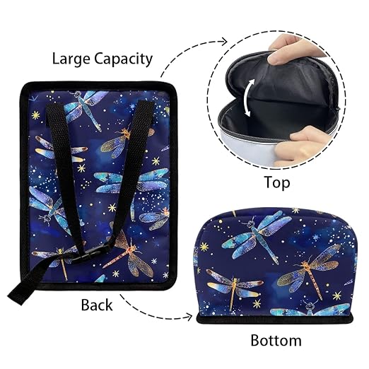 Car Trash Bin Collapsible Car Organizers and Storage for Front Seat Multipurpose Trash Bag Automotive Garbage Can Car Accessories Interior Car Organizer, Dragonfly Pattern