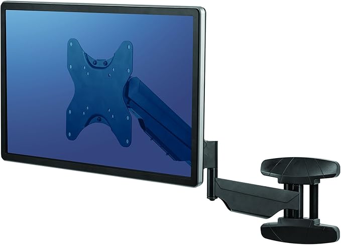 Fellowes 8043501 Floating TV Stand, Wall Mounted TV and Computer Monitor Stand with Single Monitor Arm, 42 Inch Monitor Capacity