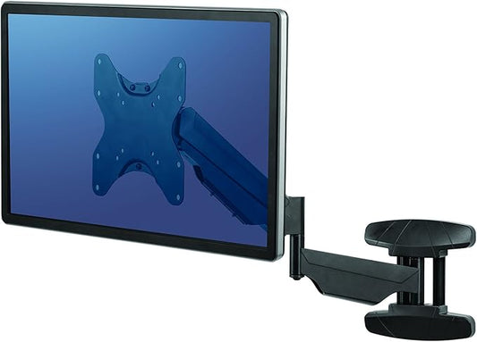 Fellowes 8043501 Floating TV Stand, Wall Mounted TV and Computer Monitor Stand with Single Monitor Arm, 42 Inch Monitor Capacity