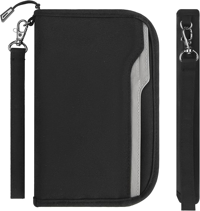 ZOPPEN Passport Holder Family RFID Passport Wallet, Passport Holder Women/Men, Travel Wallet Documents Organizer Zipper Case with Removable Wristlet Strap, Travel Essentials for Flying