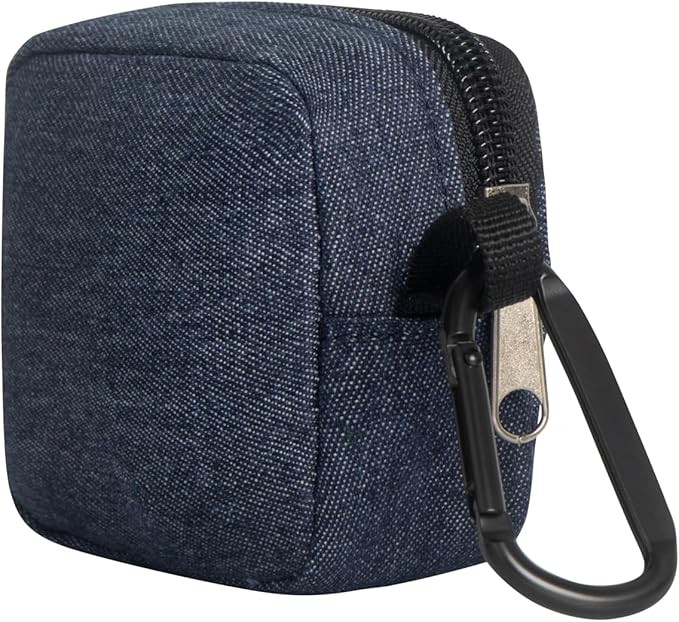 2 Pieces Mini Pouch with Carabiner,Pouches for Organization,Small Makeup Bag for Purse,Zipper Coin Pouch,Card Holder Wallet,Travel Storage Carrying Tech Bag for Small Electronic Accessories Blue