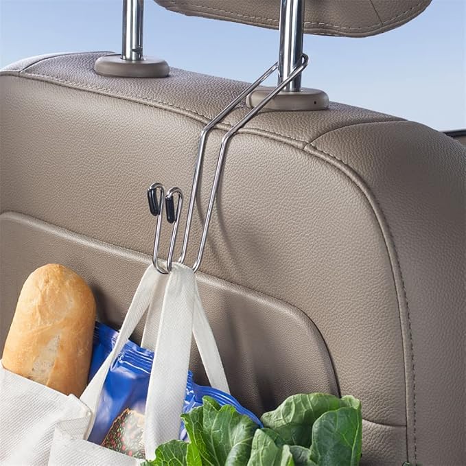 High Road CarHooks Car Seat Headrest Hangers for Purse, Grocery Bags, Coats and Masks - 2 pack