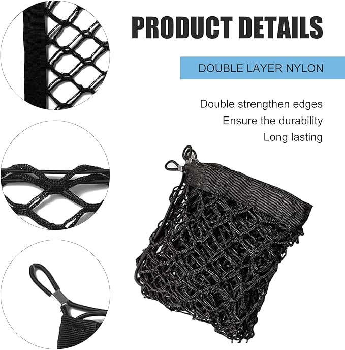 MLY Car Cargo Net, Trunk Net Stretchable Storage Mesh with Secure Hooks, Adjustable Storage Mesh, Universal Trunk Cargo Net for SUV, Sedan (43.3x15.8 Inch)