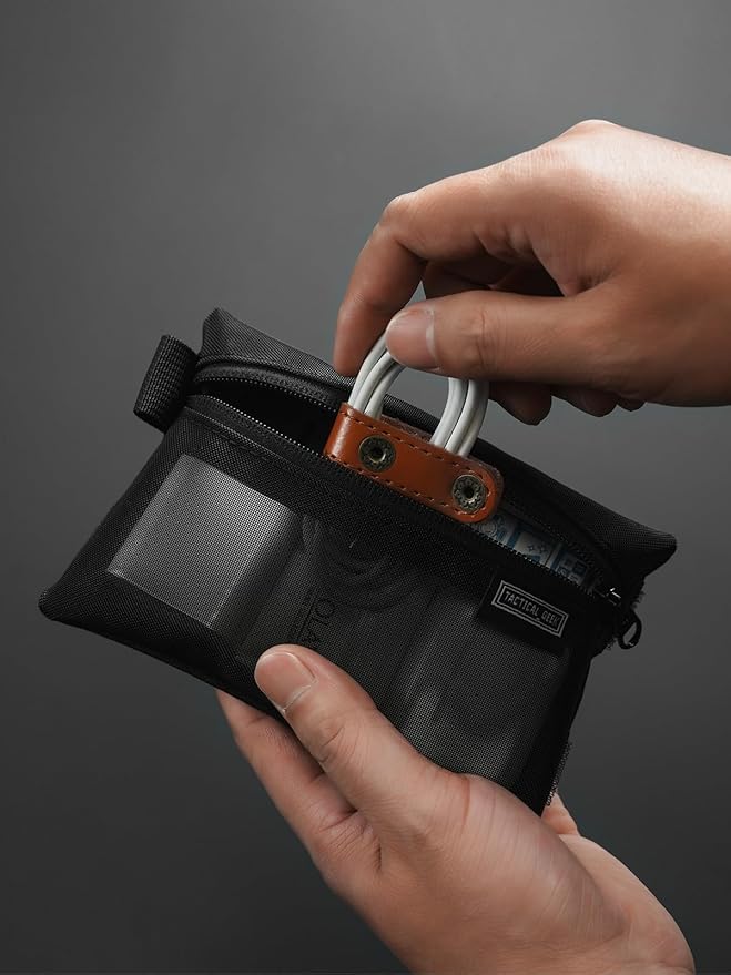 TACTICAL_GEEK Storage A5 EDC Storage Pouch Set, Molle EDC Gadget Pouch, Multi-Functional Utility Small Tool Pocket, Small Organizer for Daily Carry (Transparent Black)