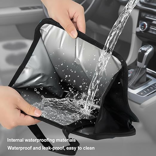 Foldable Car Trash Can, Hanging Waterproof Leakproof Car Trash Bin, with 40Pcs Trash Bags, Large Capacity Car Storage Bag, Travel Trash Bin for The Back/Front/Console, Multipurpose Car Garbage Bag