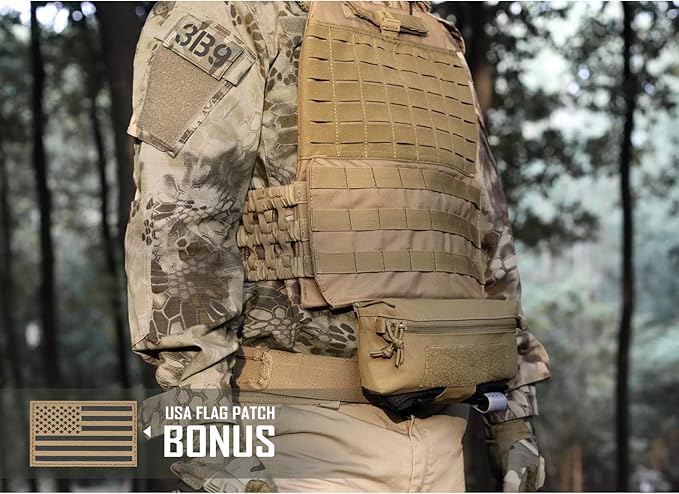 WYNEX Tactical Dump Drop Pouch, Dangler Pouch Utility Tool Pack Sub Abdominal Carrying Bag EDC Pocket Organizer Accessories for Plate Carrier Chest Rig
