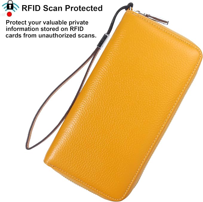 Lavemi Small Compact Women Wallet RFID Blocking Genuine Leather Bifold Purse with ID Windows