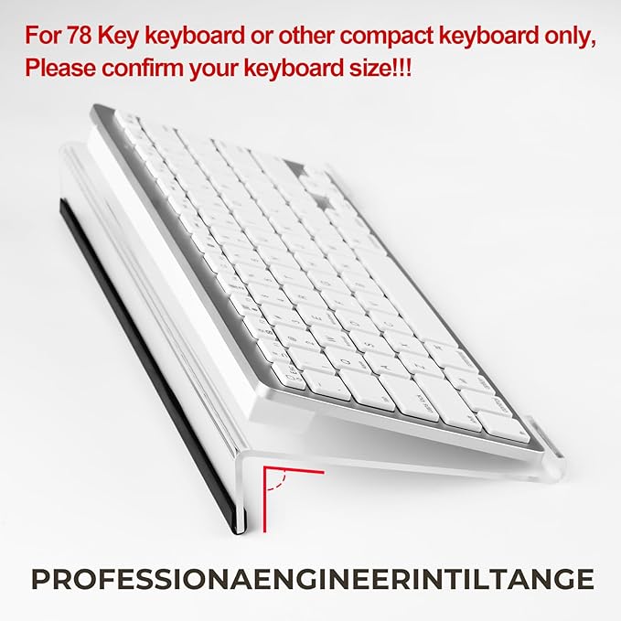 Small Computer Keyboard Stand, 11.8 x 5.1 Inch- Keyboard Tray for 78 Keys Keyboard, Acrylic Keyboard Riser Lift for Desk, keyboard Holder for Mini Computer Keyboard & Apple Magic Keyboard -Clear
