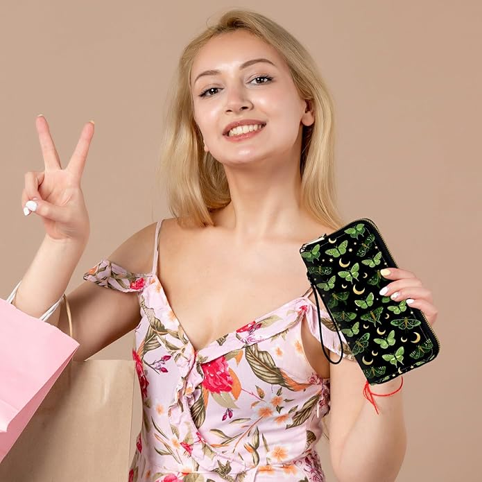 Wristlet Wallet for Women, RFID Blocking Phone Wallet, Large Capacity Zip Around Clutch, Fits iPhone 15 Pro Max, Travel Organizer Purse